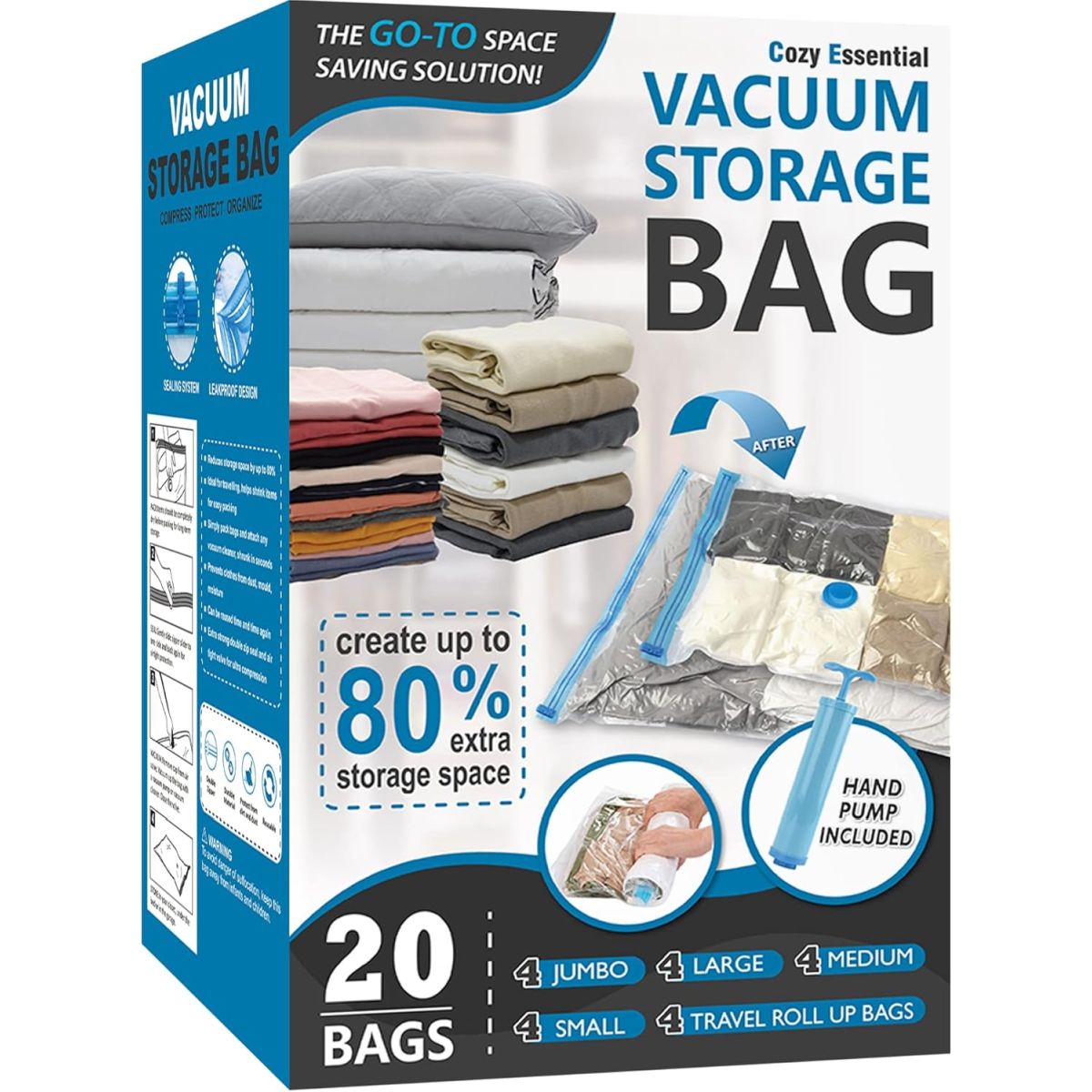 Cozy Essential 20 Pack Vacuum Storage Bags